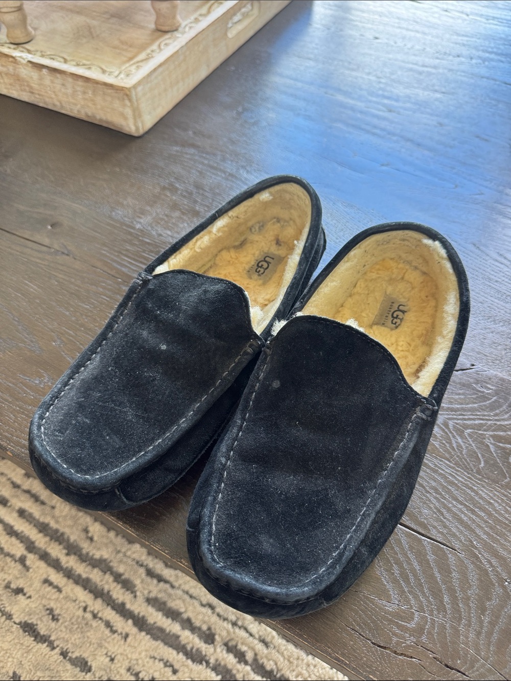 UGG Black Suede Ascot Slipper
